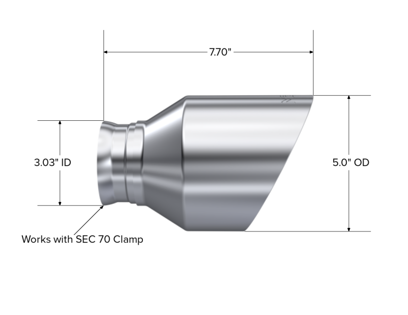 Load image into Gallery viewer, MBRP 15-23 Dodge Charger 5.7L/6.2L/6.4L T304 3in ID / 5in OD Out / 8in Length Angle Cut SS Tip

