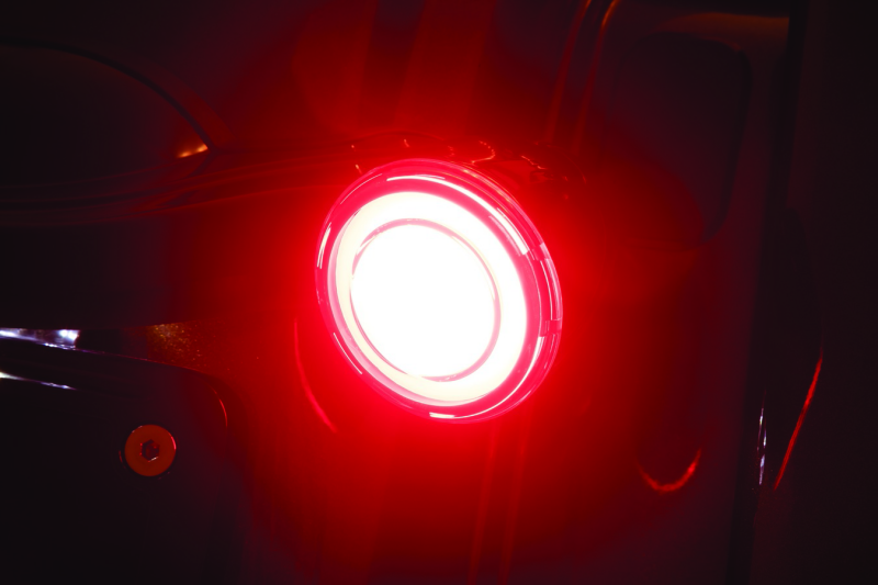 Load image into Gallery viewer, Kuryakyn Tracer L.E.D. Turn Signal Inserts Red/Red Smoke Lens Rear
