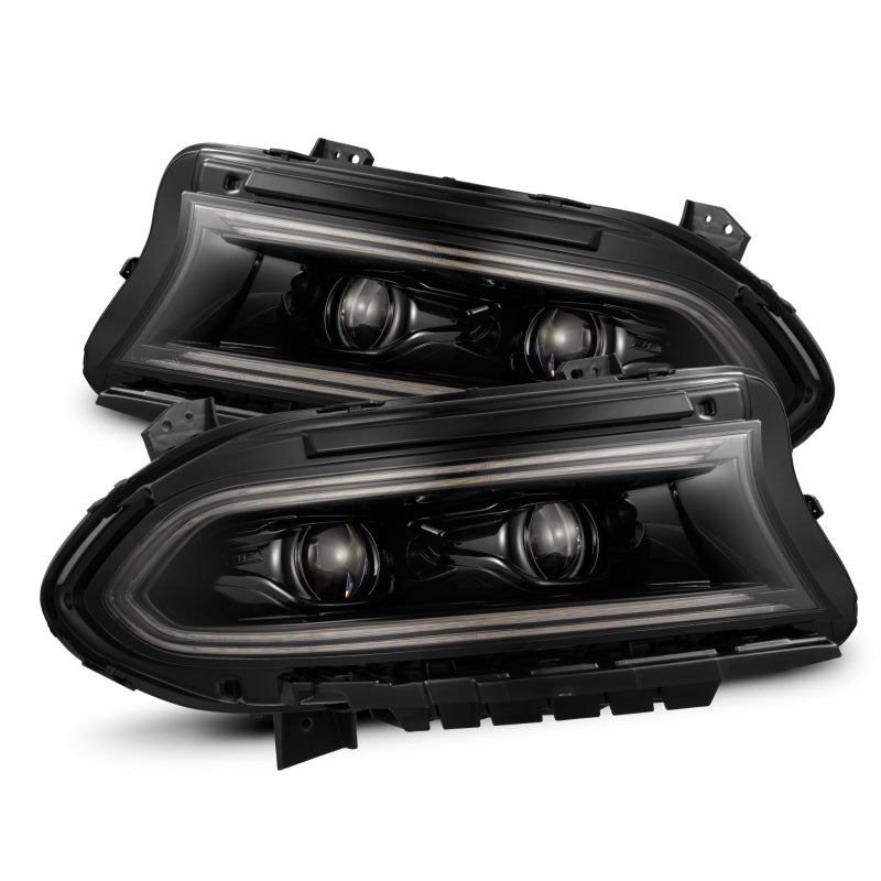 Load image into Gallery viewer, AlphaRex 15-23 Dodge Charger LUXX LED Proj Headlights Alpha-Black w/Actv Light &amp; Seq.Sig / SB DRL
