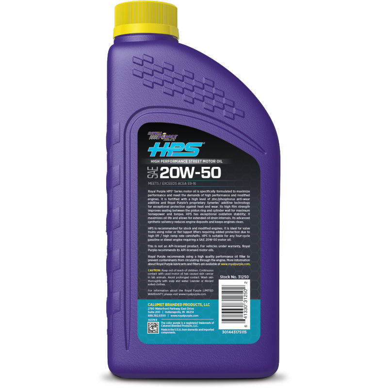 Load image into Gallery viewer, Royal Purple HPS Synthetic High Performance Street 20W-50 Motor Oil - 1 Quart
