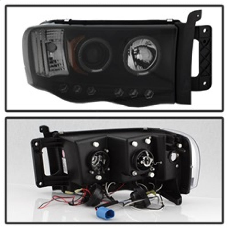 Load image into Gallery viewer, Spyder Dodge Ram 1500 02-05 03-05 Projector Headlights LED Halo LED Blk Smke PRO-YD-DR02-HL-BSM
