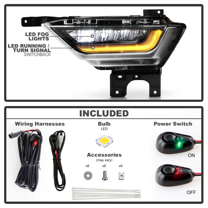 Load image into Gallery viewer, Spyder 21-23 Ford F150 w/ Turn Signal OEM Style Full LED Fog Lights w/ Switch FL-FF1502021-LED-T-C
