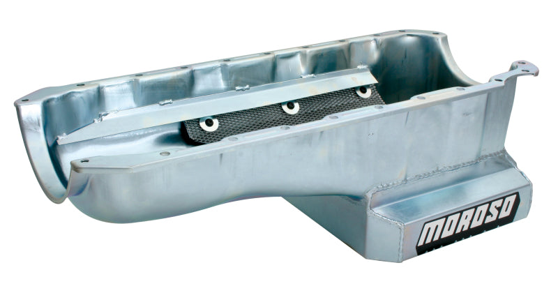 Load image into Gallery viewer, Moroso Chevrolet Big Block Mark IV Kicked Out Wet Sump 6qt 8in Steel Oil Pan
