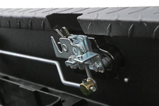 Deezee Universal Tool Box - Red Crossover - Single Lid Black BT Pull Handle (Low/Txt Blk)