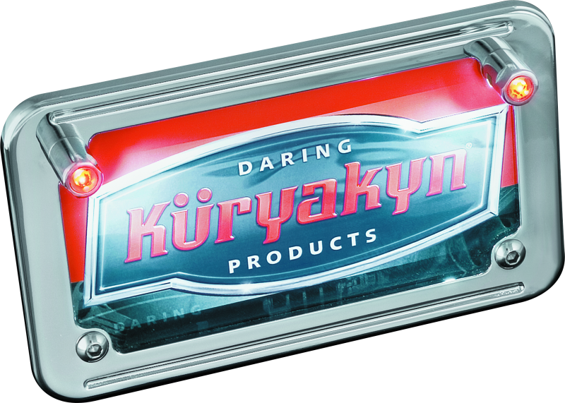 Load image into Gallery viewer, Kuryakyn LED License Plate Light With Red Accent Light Universal Chrome
