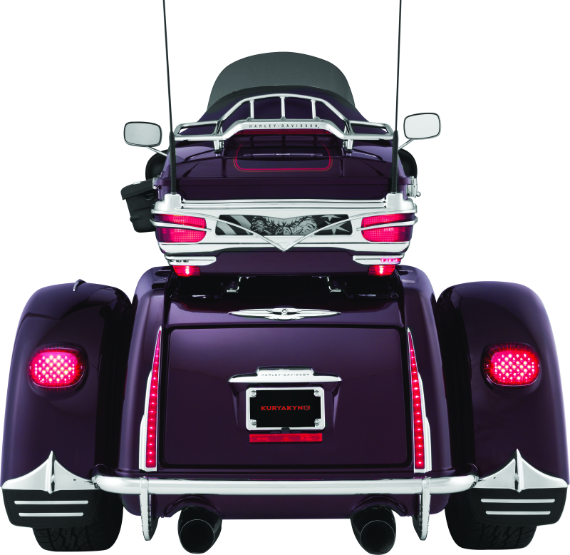Load image into Gallery viewer, Kuryakyn Rear Mud Flaps For Trikes Chrome
