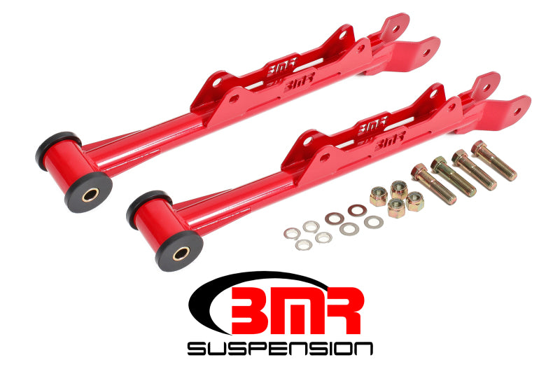 Load image into Gallery viewer, BMR 10-15 5th Gen Camaro Chrome Moly Non-Adj. Rear Lower Control Arms (Delrin) - Red
