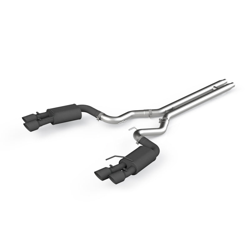 Load image into Gallery viewer, MBRP 18-19 Ford Mustang GT 5.0 3in Dual Split Rear Cat Back w/ Quad 4in Dual Wall Tips- Black Coated
