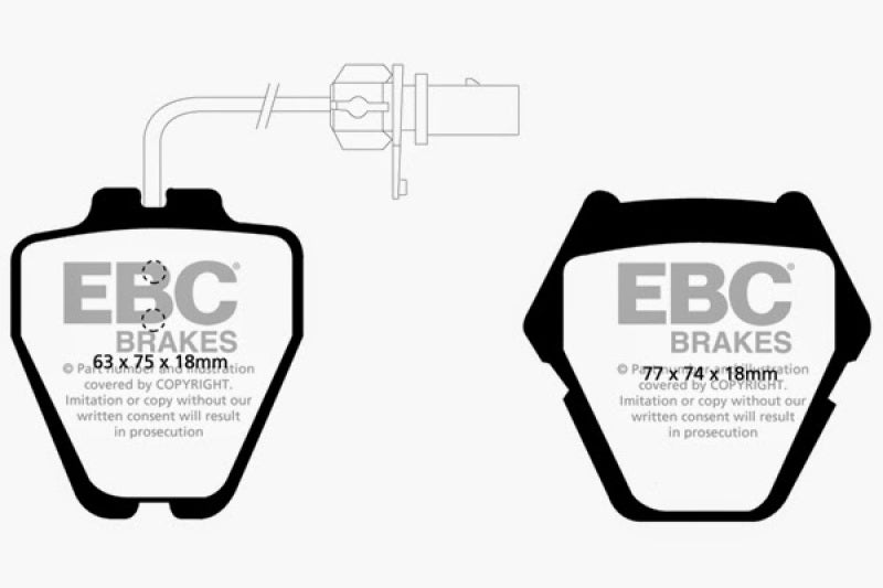 Load image into Gallery viewer, EBC 99-01 Audi A6 Quattro 2.7 Twin Turbo Sedan (8 Pad Set) Redstuff Front Brake Pads
