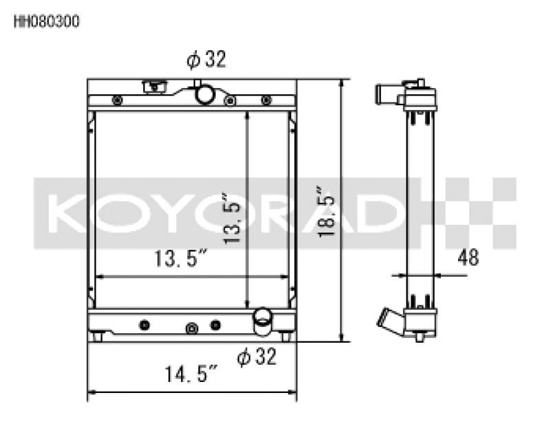 Load image into Gallery viewer, Koyo Honda 92-00 Civic/93-97 Del Sol 1.6L w/ 32mm Inlet/Outlet Pipes MT Radiator
