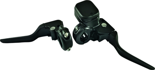 Bikers Choice Black 11/16 Bore Custom Handlebar Control Kit 1 Inch Bar Cable Clutch No Switches