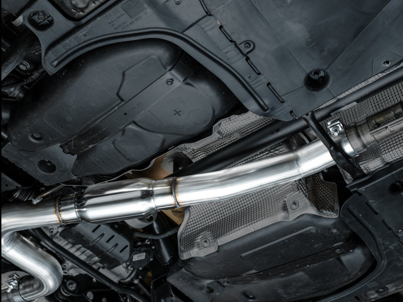 Load image into Gallery viewer, AWE MK8 Volkswagen Golf R 3in Touring Edition Quad Exhaust - Chrome Silver Tips

