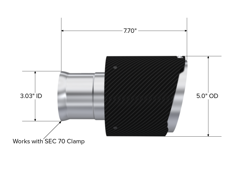 Load image into Gallery viewer, MBRP 15-23 Dodge Charger 5.7L/6.2L/6.4L T304 3in ID / 5in OD Out / 8in Length Angle Cut Carbon Tip
