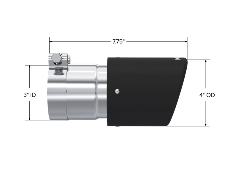 Load image into Gallery viewer, MBRP Universal Carbon Fiber Tip 4in OD/3in Inlet/7.7in L

