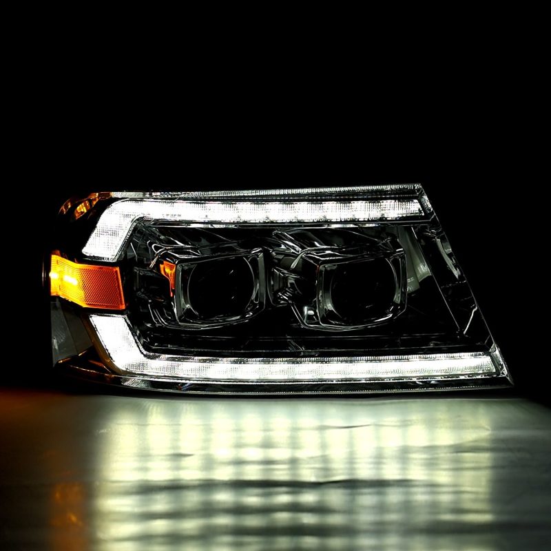 Load image into Gallery viewer, AlphaRex 04-08 Ford F150 PRO-Series Projector Headlights Black w/ Sequential Signal and DRL

