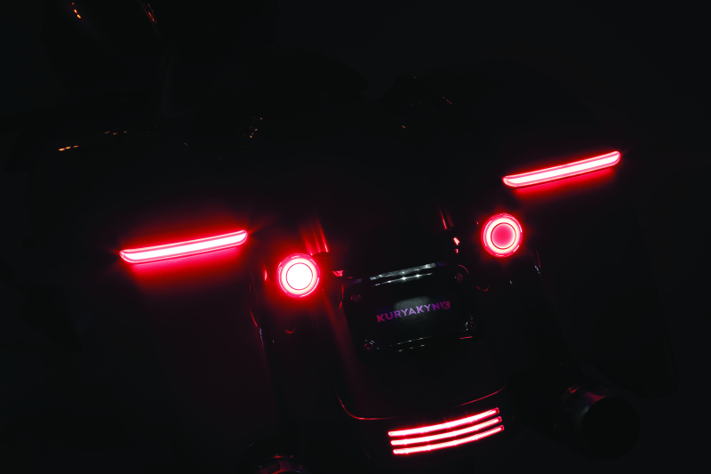 Load image into Gallery viewer, Kuryakyn Tracer L.E.D. Turn Signal Inserts Red/Red Smoke Lens Rear
