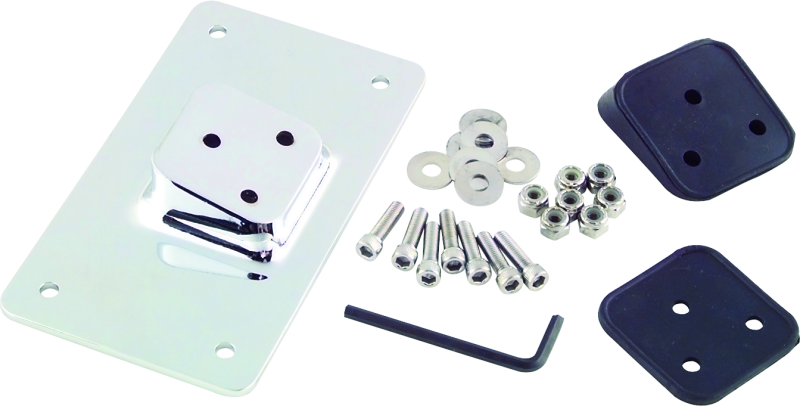 Load image into Gallery viewer, Bikers Choice 55-Up Chrome Custom Laydown License Plate Bracket With 3 Bolt Style
