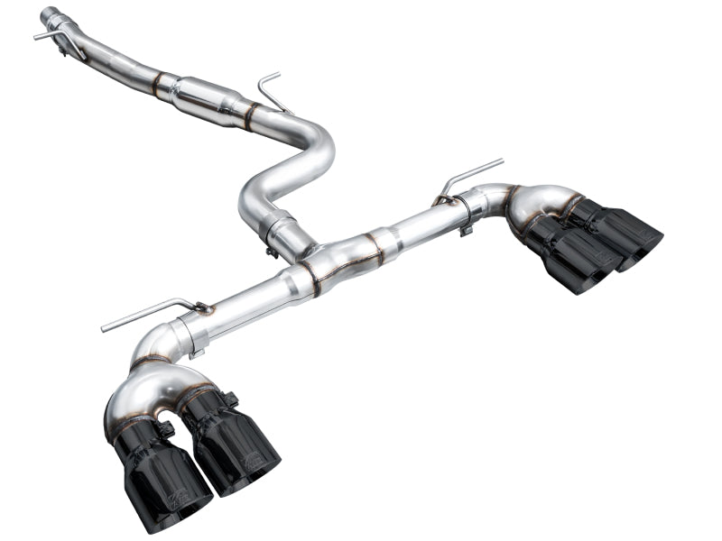 Load image into Gallery viewer, AWE MK8 Volkswagen Golf R 3in Track Edition Quad Exhaust - Diamond Black Tips
