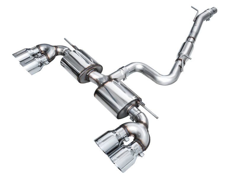 Load image into Gallery viewer, AWE MK8 Volkswagen Golf R 3in Touring Edition Quad Exhaust - Chrome Silver Tips
