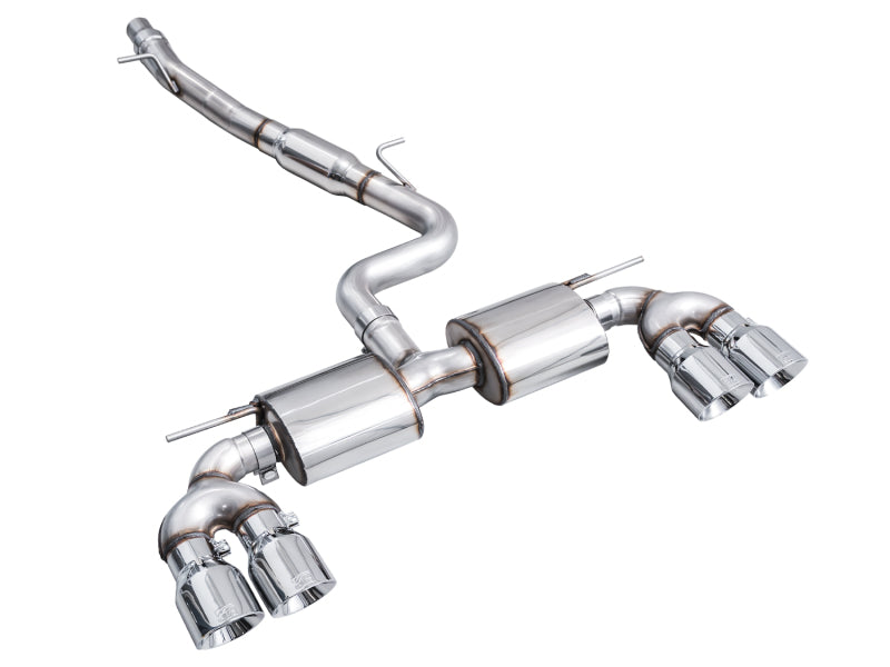 Load image into Gallery viewer, AWE MK8 Volkswagen Golf R 3in Touring Edition Quad Exhaust - Chrome Silver Tips
