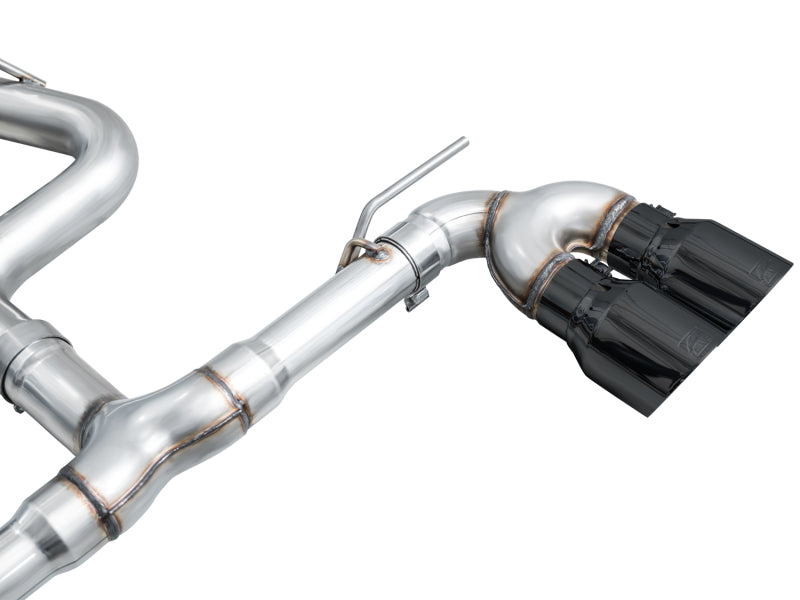 Load image into Gallery viewer, AWE MK8 Volkswagen Golf R 3in Track Edition Quad Exhaust - Diamond Black Tips
