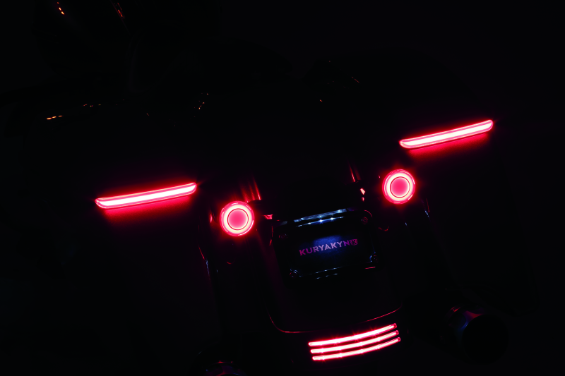 Load image into Gallery viewer, Kuryakyn Tracer L.E.D. Turn Signal Inserts Red/Red Smoke Lens Rear
