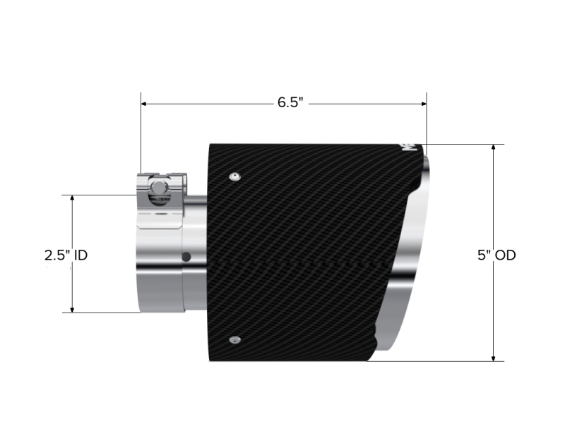 Load image into Gallery viewer, MBRP Universal Carbon Fiber Tip 2.5in ID / 5in OD Out / 6.5in Length Angle Cut Dual Wall
