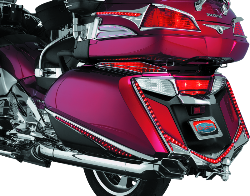 Load image into Gallery viewer, Kuryakyn L.E.D. Rear Fender Tip 12-17 GL1800 Chrome Red Lens

