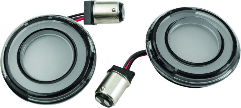Load image into Gallery viewer, Kuryakyn Tracer L.E.D. Turn Signal Inserts Red/Red Smoke Lens Rear
