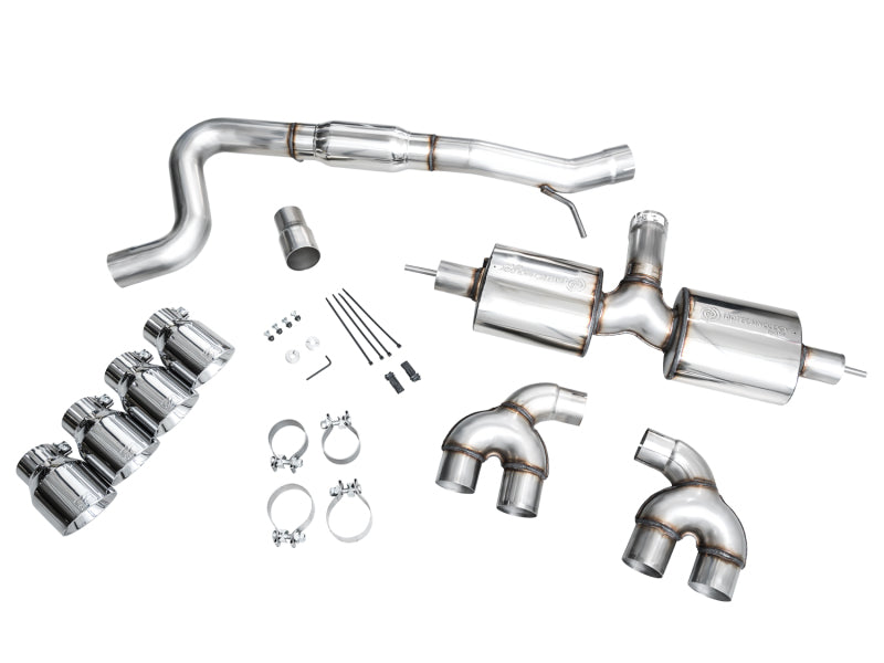 Load image into Gallery viewer, AWE MK8 Volkswagen Golf R 3in Touring Edition Quad Exhaust - Chrome Silver Tips
