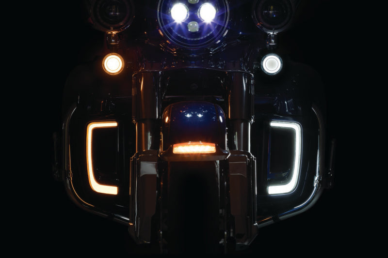 Load image into Gallery viewer, Kuryakyn Tracer L.E.D. Front Turn Signal Insert, White/Amber Light, Smoke Lens 1157
