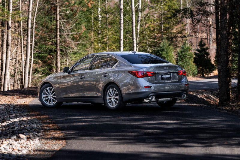 Load image into Gallery viewer, MBRP 16-22 Infiniti Q50 3.0L RWD/AWD 3in Cat-Back Dual Split Rear Street Version T304
