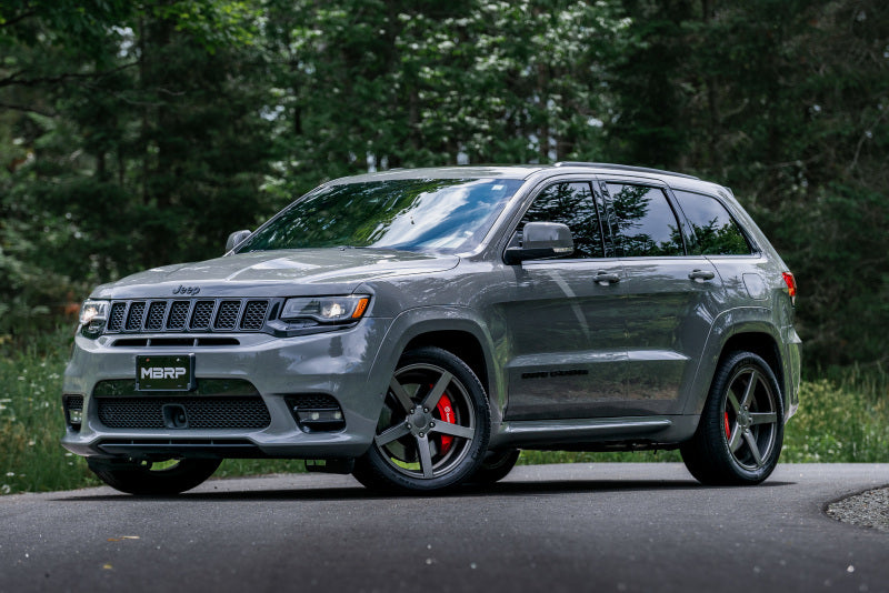 Load image into Gallery viewer, MBRP 2012+ Jeep Grand Cherokee SRT 6.4L 3in Dual Rear Exit T304SS Catback Exhaust - CF Tips
