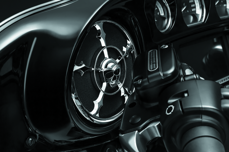 Load image into Gallery viewer, Kuryakyn Zombie Speaker Grill 14-Up Touring Chrome

