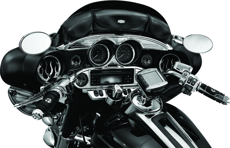 Load image into Gallery viewer, Kuryakyn Stereo Accent 96-13 FL Touring Models Chrome

