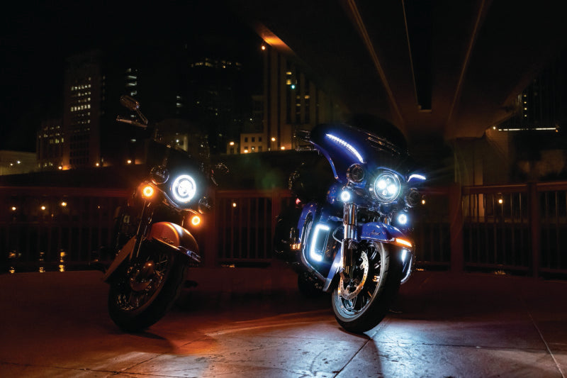 Load image into Gallery viewer, Kuryakyn Tracer L.E.D. Front Turn Signal Insert, White/Amber Light, Smoke Lens 1157
