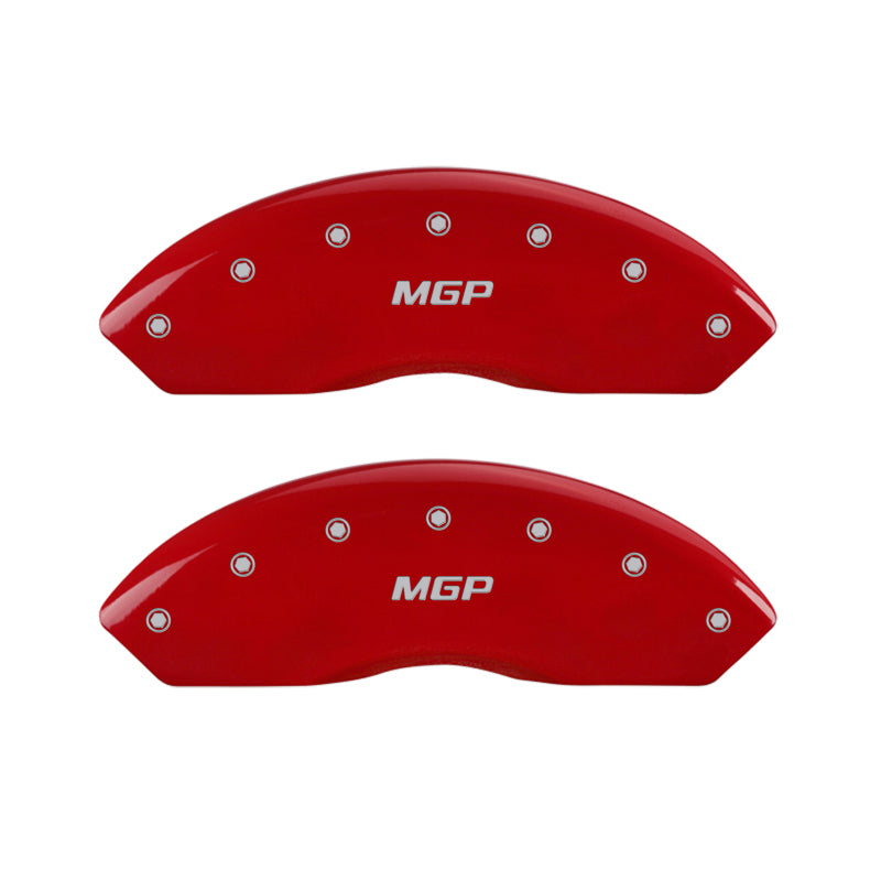 Load image into Gallery viewer, MGP 4 Caliper Covers Engraved Front &amp; Rear MGP Red finish silver ch
