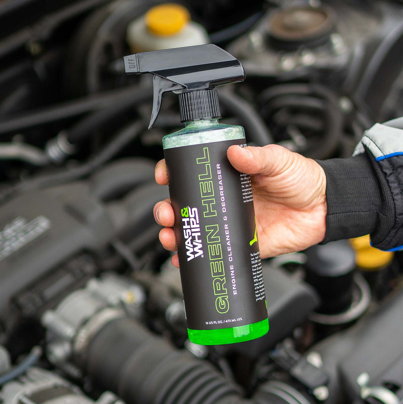 Load image into Gallery viewer, WASH&amp;WHIPS Green Hell Engine Cleaner &amp; Degreaser
