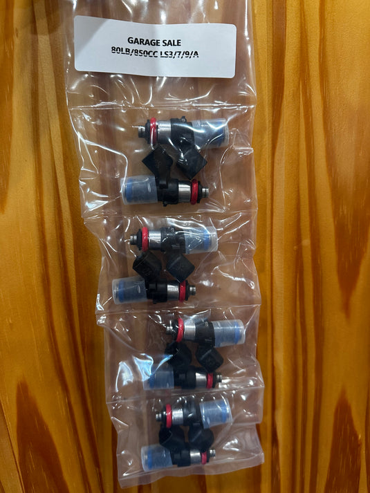 FUEL INJECTOR CONNECTION 80LB 850CC 34MM OPEN BOX NEW (LS3/LS7/LS9/LSA) SET OF 8