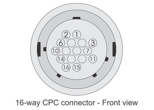FuelTech CPC Circular Connector Kit 16-way Pin-out