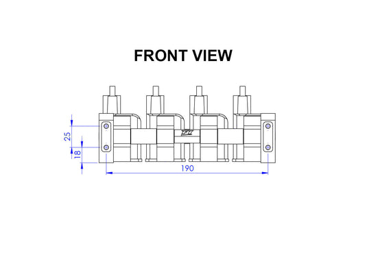 CAD drawing showing dimensions of CDI Ignition coil bracket.