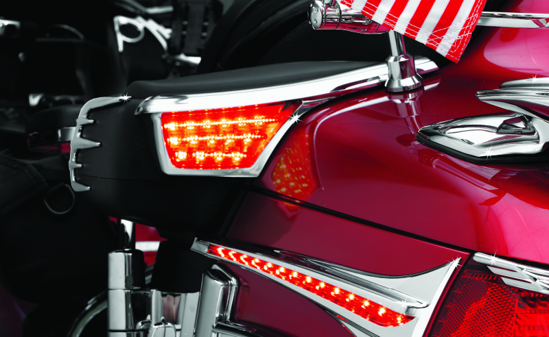 Load image into Gallery viewer, Kuryakyn L.E.D. Passenger Armrest Trim With Turn Signal 06-17 GL1800 Chrome

