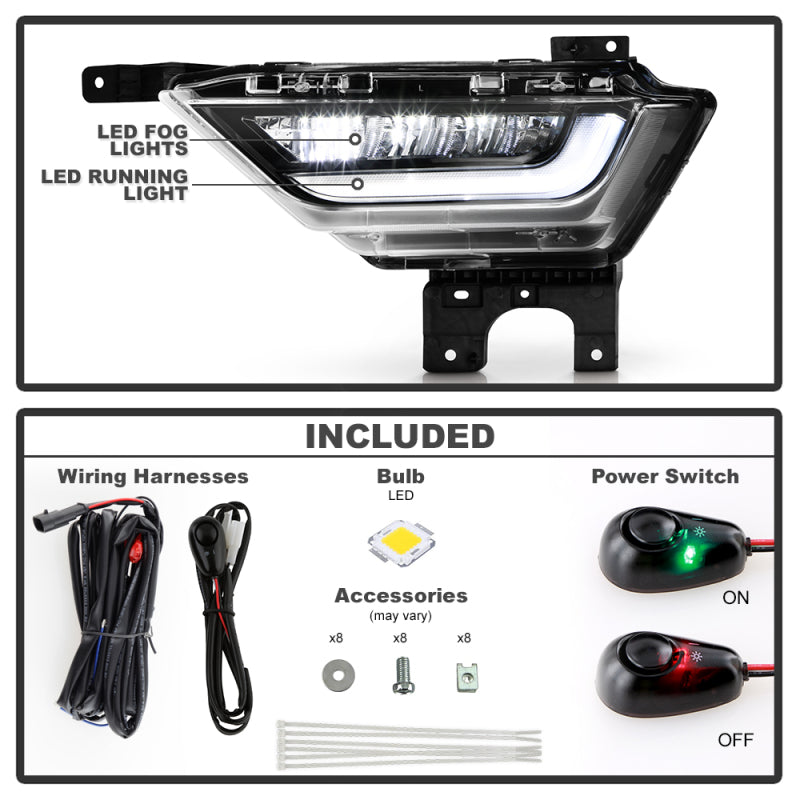 Load image into Gallery viewer, Spyder 21-23 Ford F150 OEM Style Full LED Fog Lights w/ Switch FL-FF1502021-LED-C
