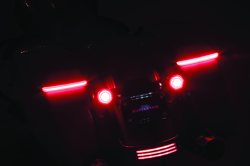 Load image into Gallery viewer, Kuryakyn Tracer L.E.D. Turn Signal Inserts Red/Red Smoke Lens Rear
