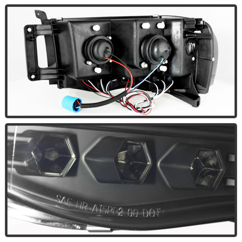 Load image into Gallery viewer, Spyder Dodge Ram 1500 02-05 03-05 Projector Headlights LED Halo LED Blk Smke PRO-YD-DR02-HL-BSM
