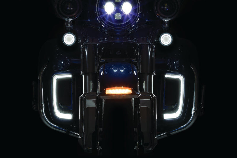 Load image into Gallery viewer, Kuryakyn Tracer L.E.D. Front Turn Signal Insert, White/Amber Light, Smoke Lens 1157
