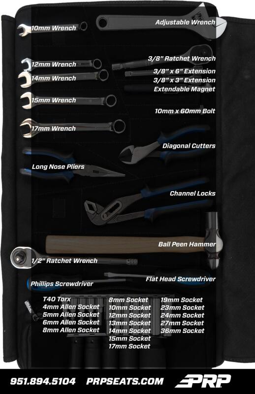 Load image into Gallery viewer, PRP Kawasaki KRX Roll Up Tool Bag w/ 35pc Tool Kit
