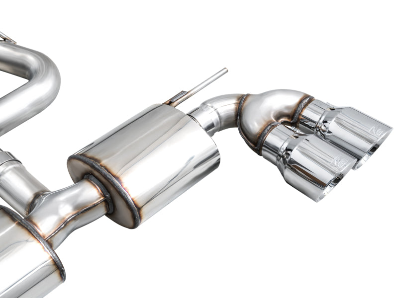 Load image into Gallery viewer, AWE MK8 Volkswagen Golf R 3in Touring Edition Quad Exhaust - Chrome Silver Tips
