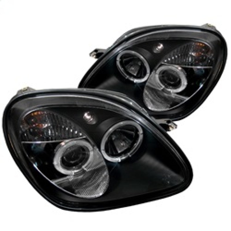 Load image into Gallery viewer, Spyder Mercedes Benz SLK 98-04 1PC Projector Halogen Model- LED Halo Blk PRO-YD-MBSLK98-1PC-HL-BK
