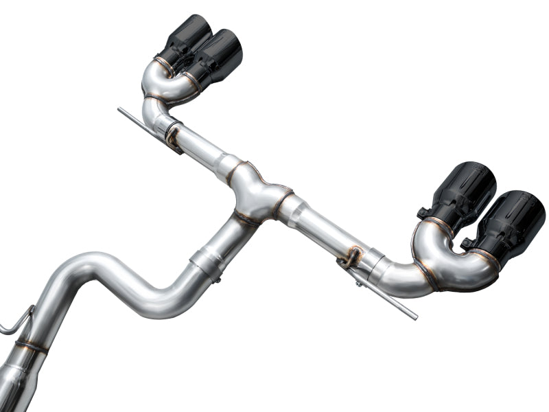 Load image into Gallery viewer, AWE MK8 Volkswagen Golf R 3in Track Edition Quad Exhaust - Diamond Black Tips
